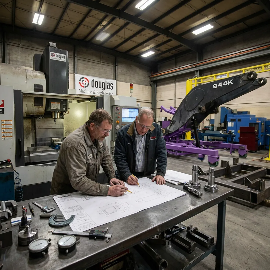 Machinist reviewing custom fabrication plans
