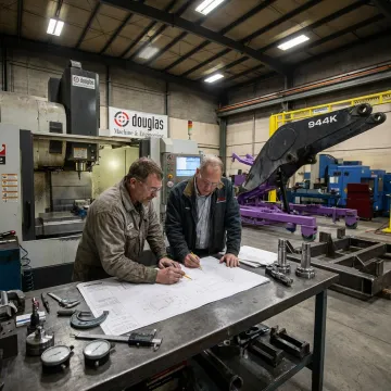 Machinist reviewing custom fabrication plans