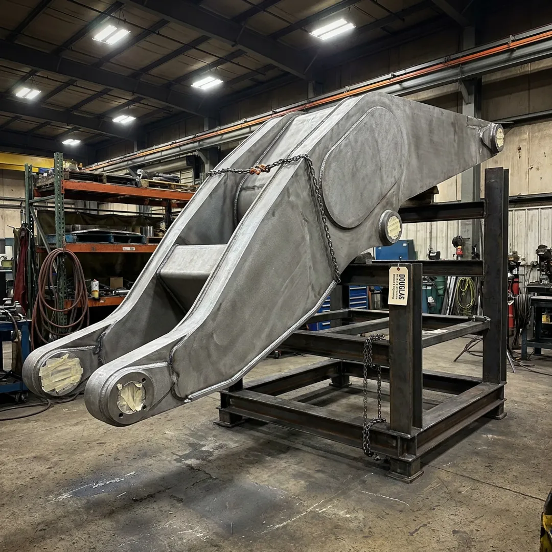 Prepared metal assembly ready for powder coating