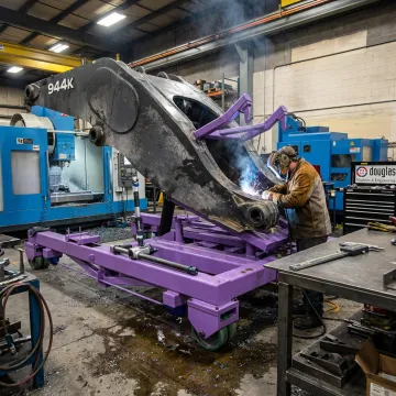 Custom fabricated construction equipment component