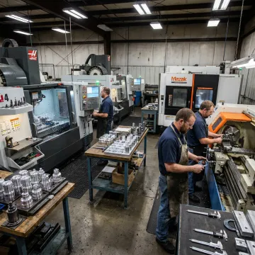 CNC machining in a precision machine shop