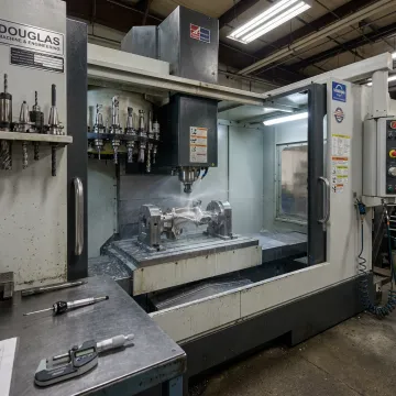 Aerospace CNC machining in a precision manufacturing shop