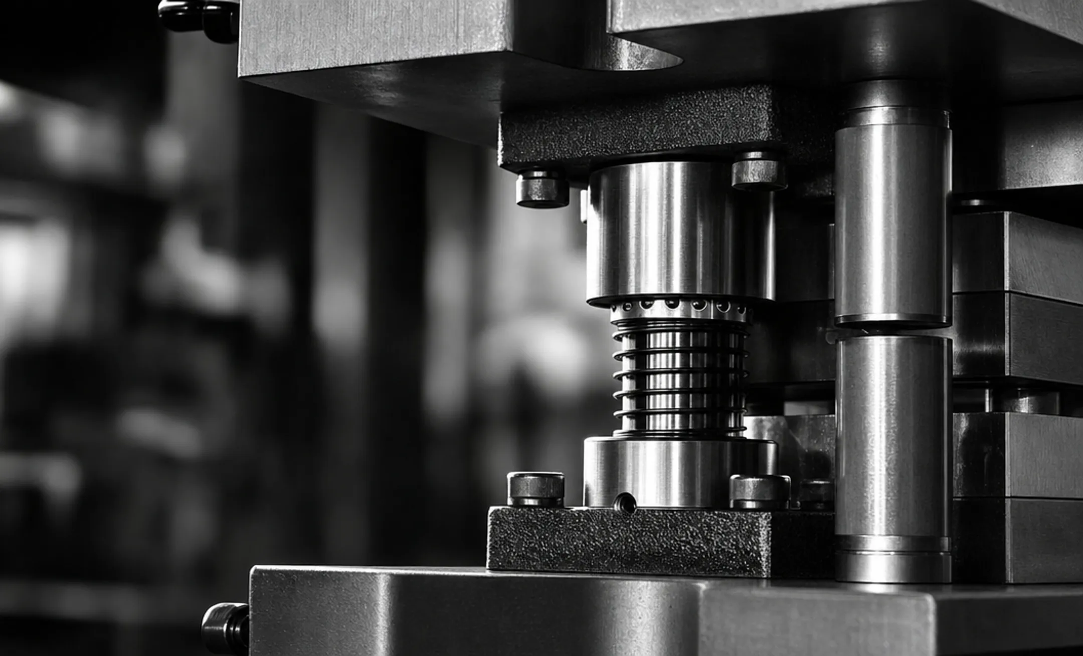 Precision stamped die insert showing tight clearance punch and die fit