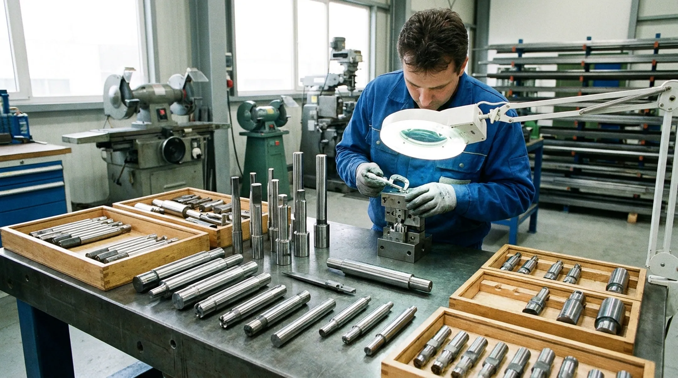 Custom cold heading dies and punches prepared in tooling workshop
