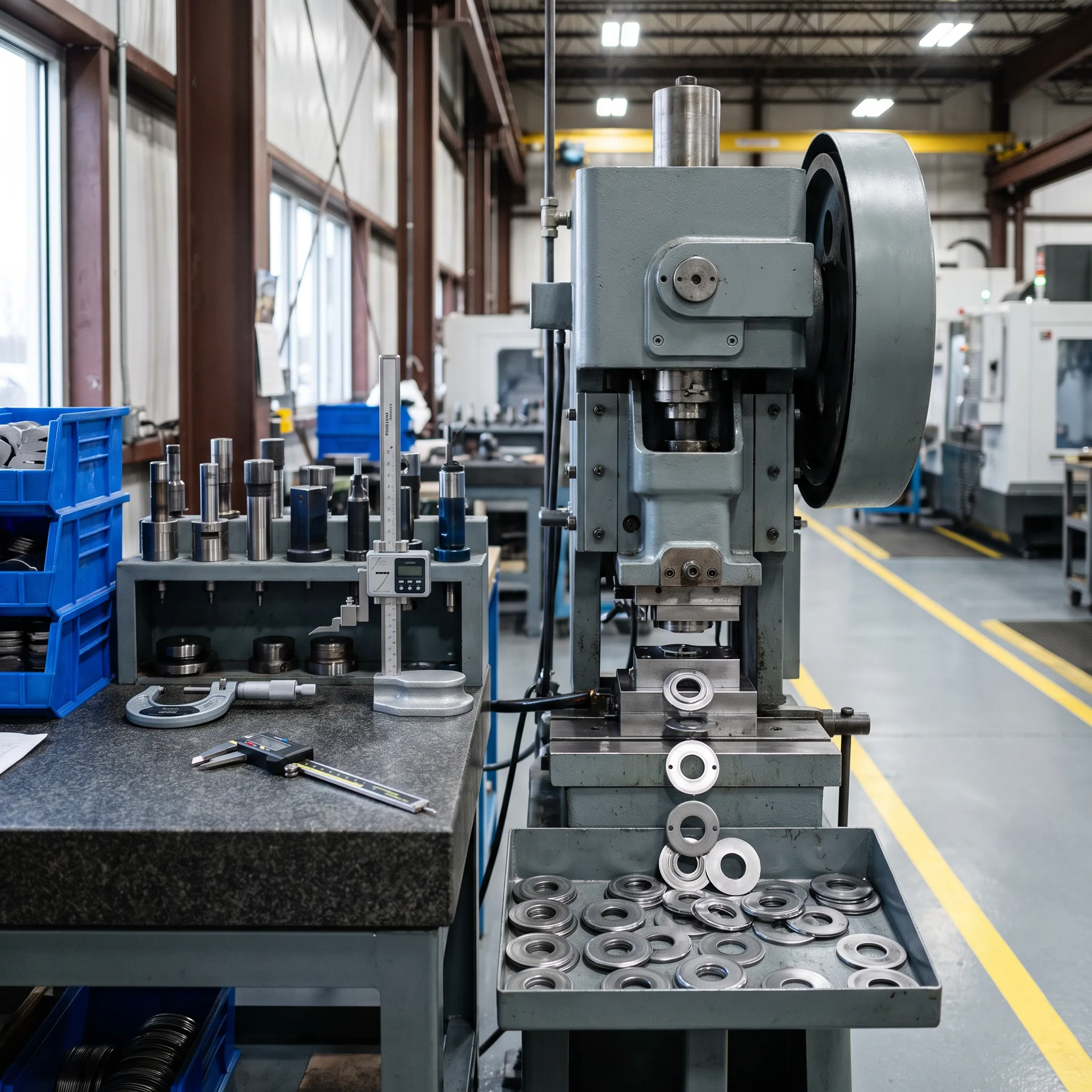 Precision metal stamping press producing formed metal components