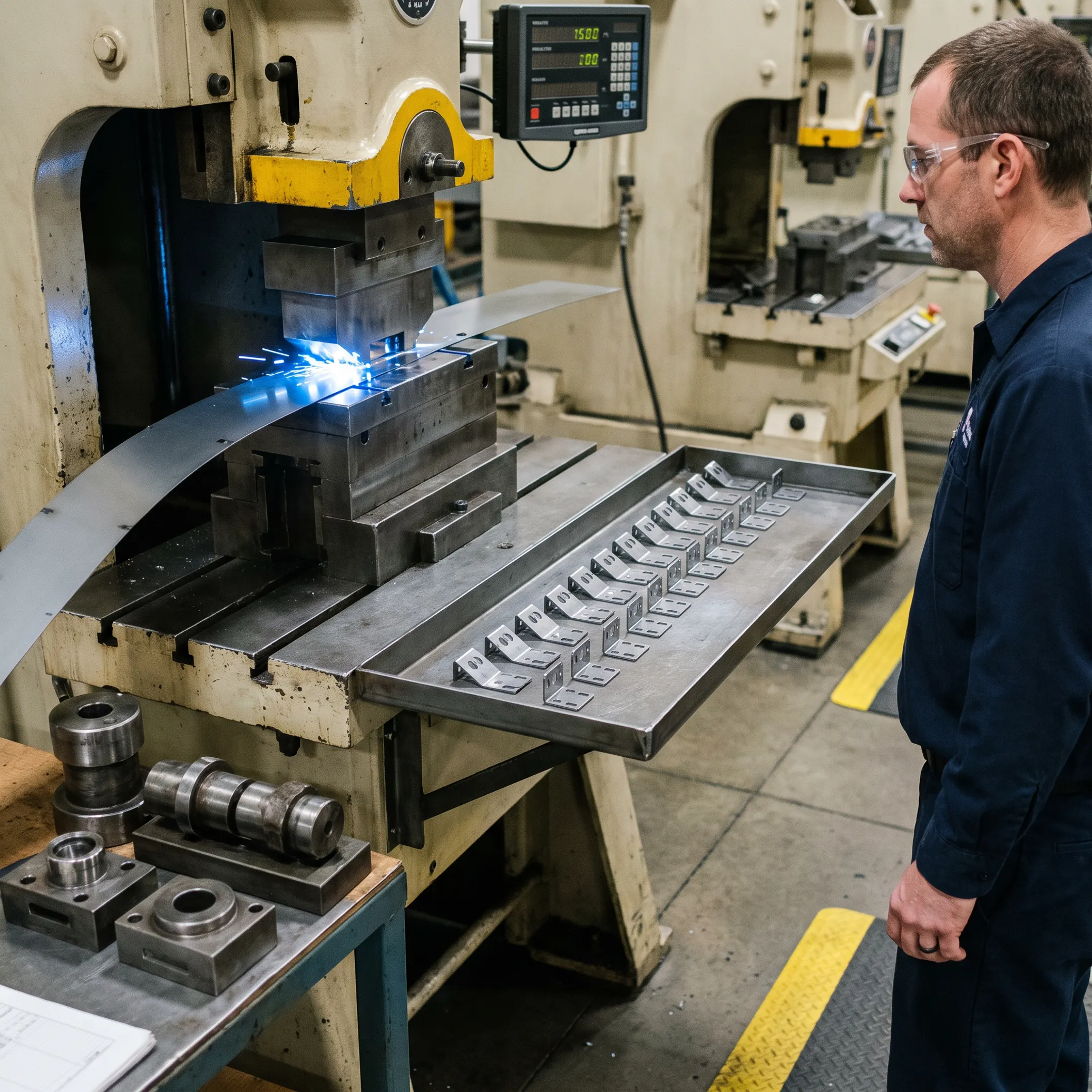 Production metal stamping press forming precision parts