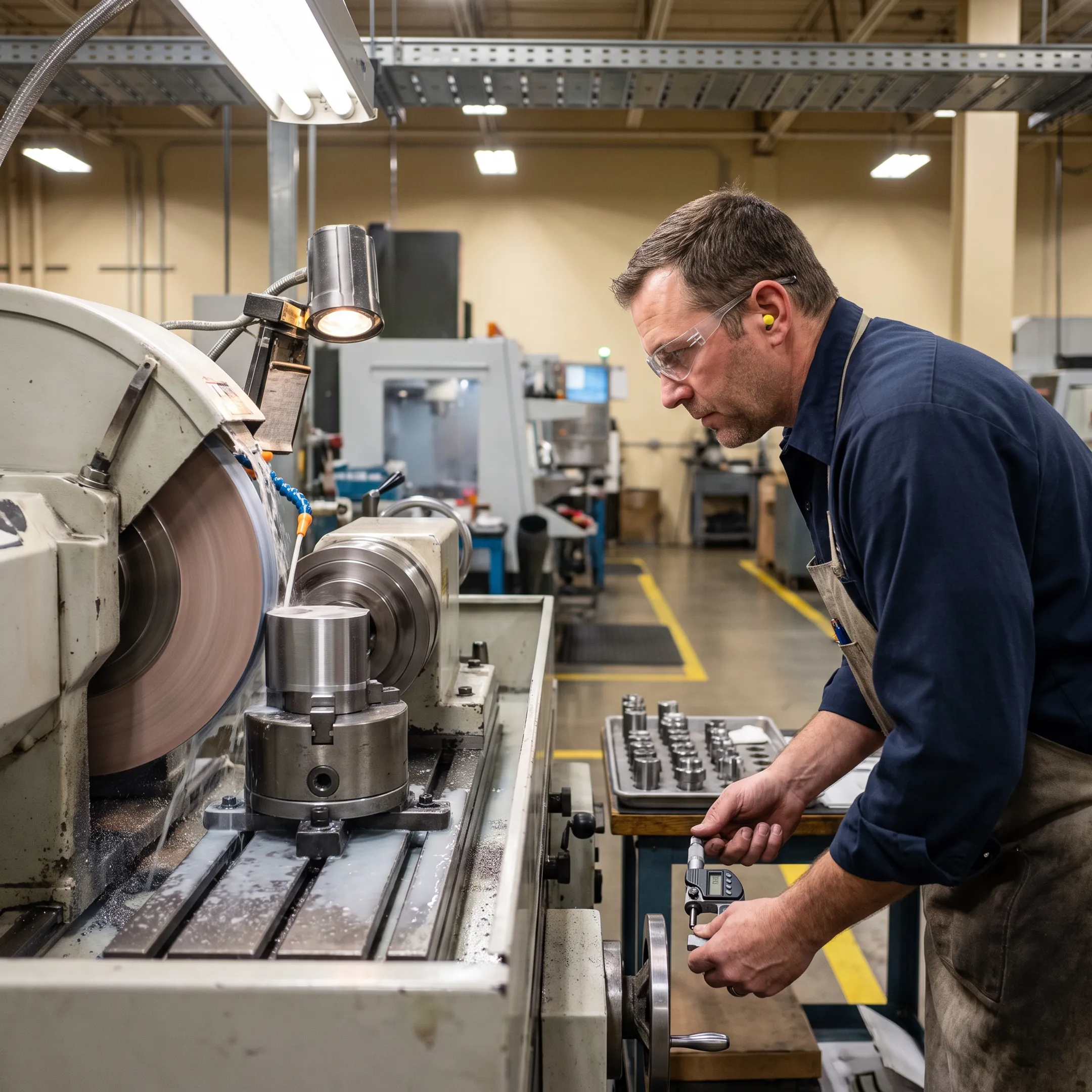 Precision grinding machine producing a custom metal tooling component