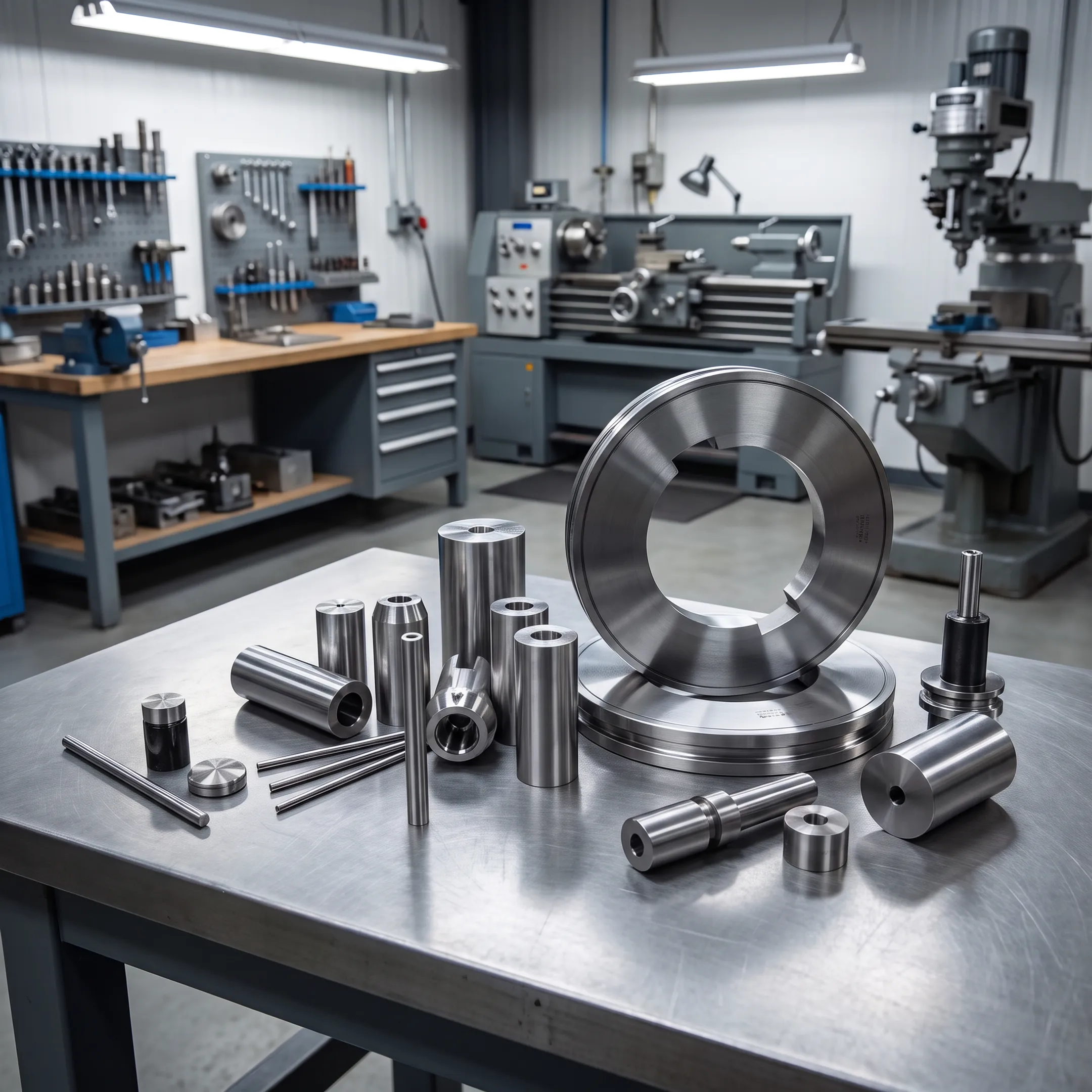 Precision engineered fastener tooling and machined components in an industrial manufacturing setting