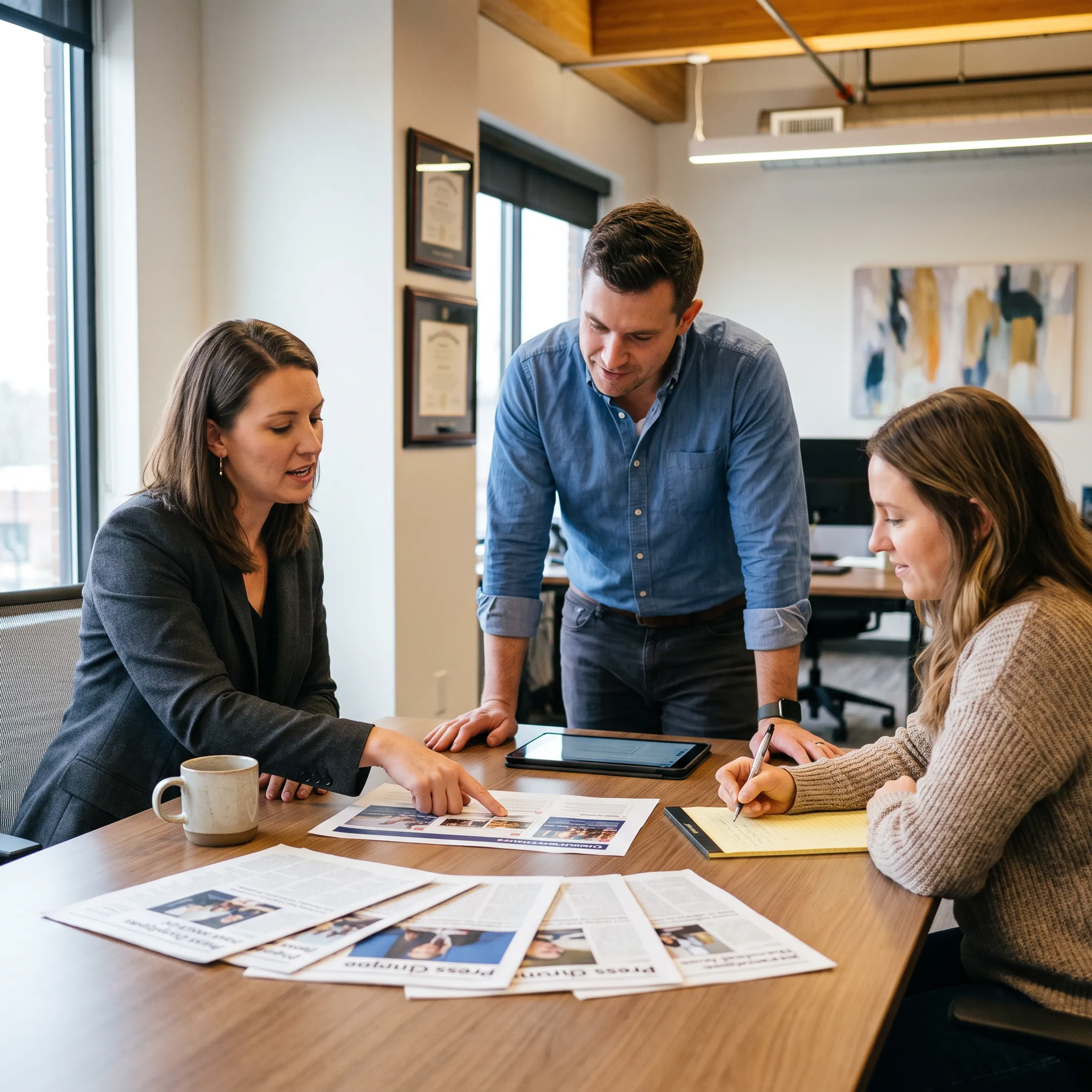 PR team discussing supply chain and logistics communications strategy