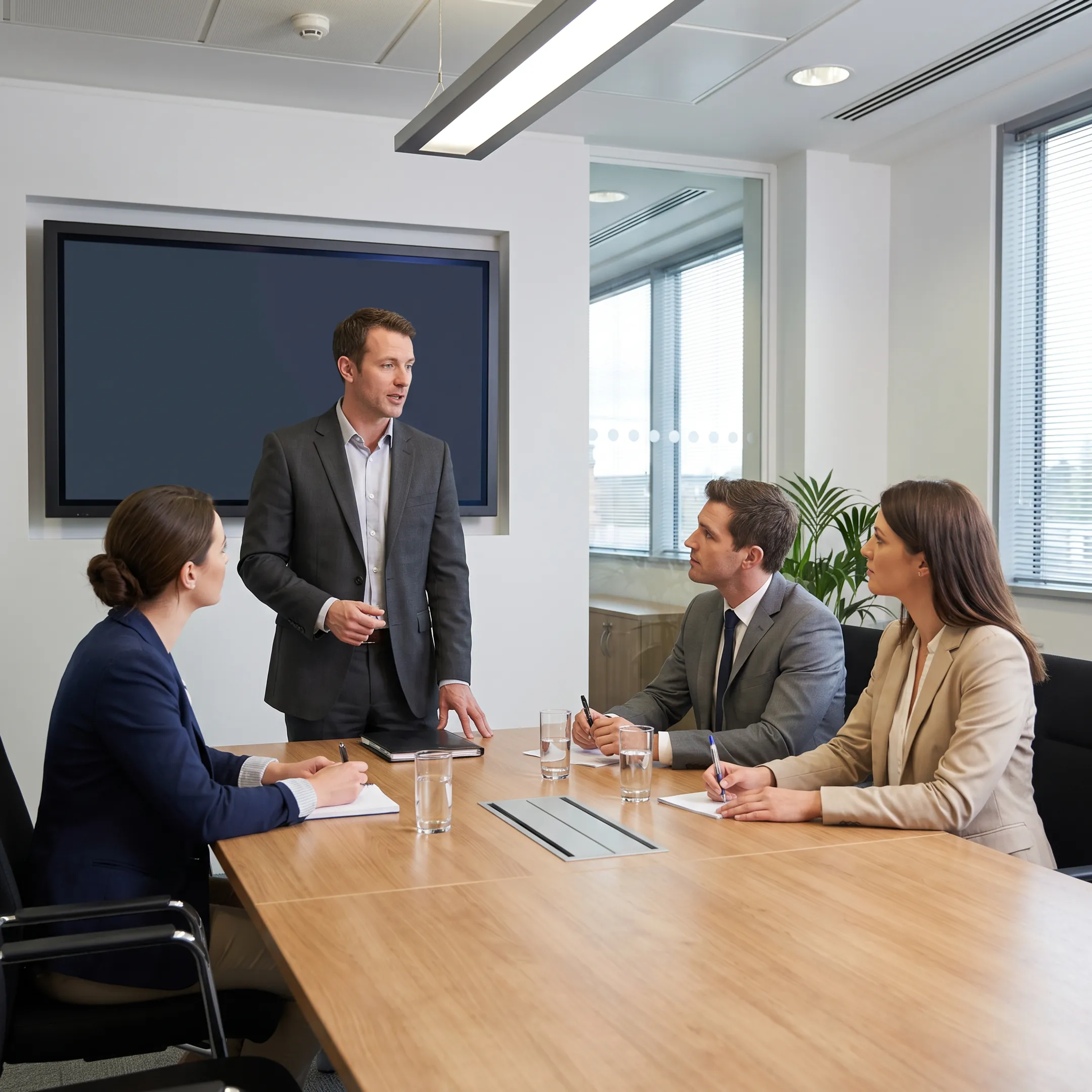 Executive practicing an industry analyst presentation with communications advisors