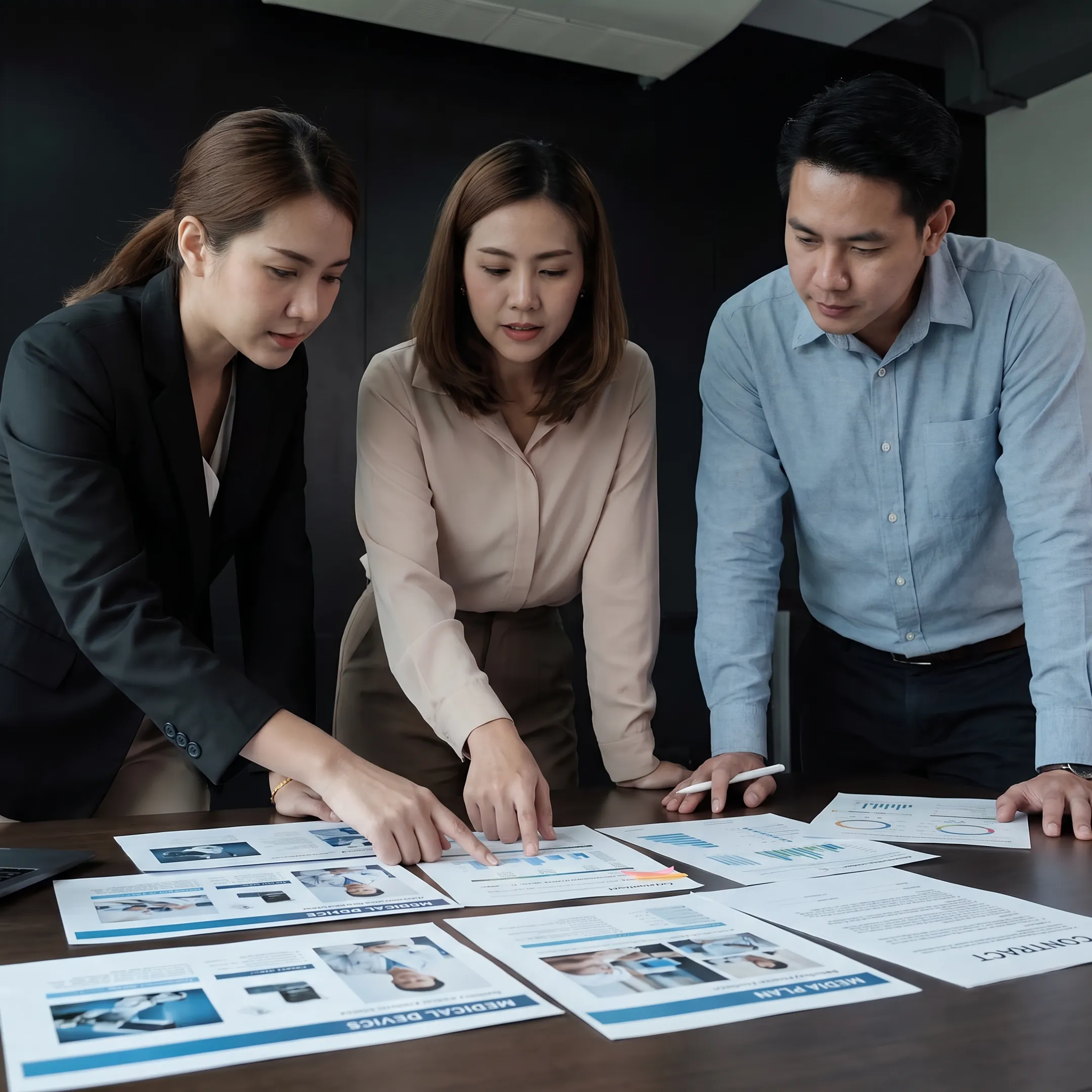 PR professionals planning communications for a medical device company