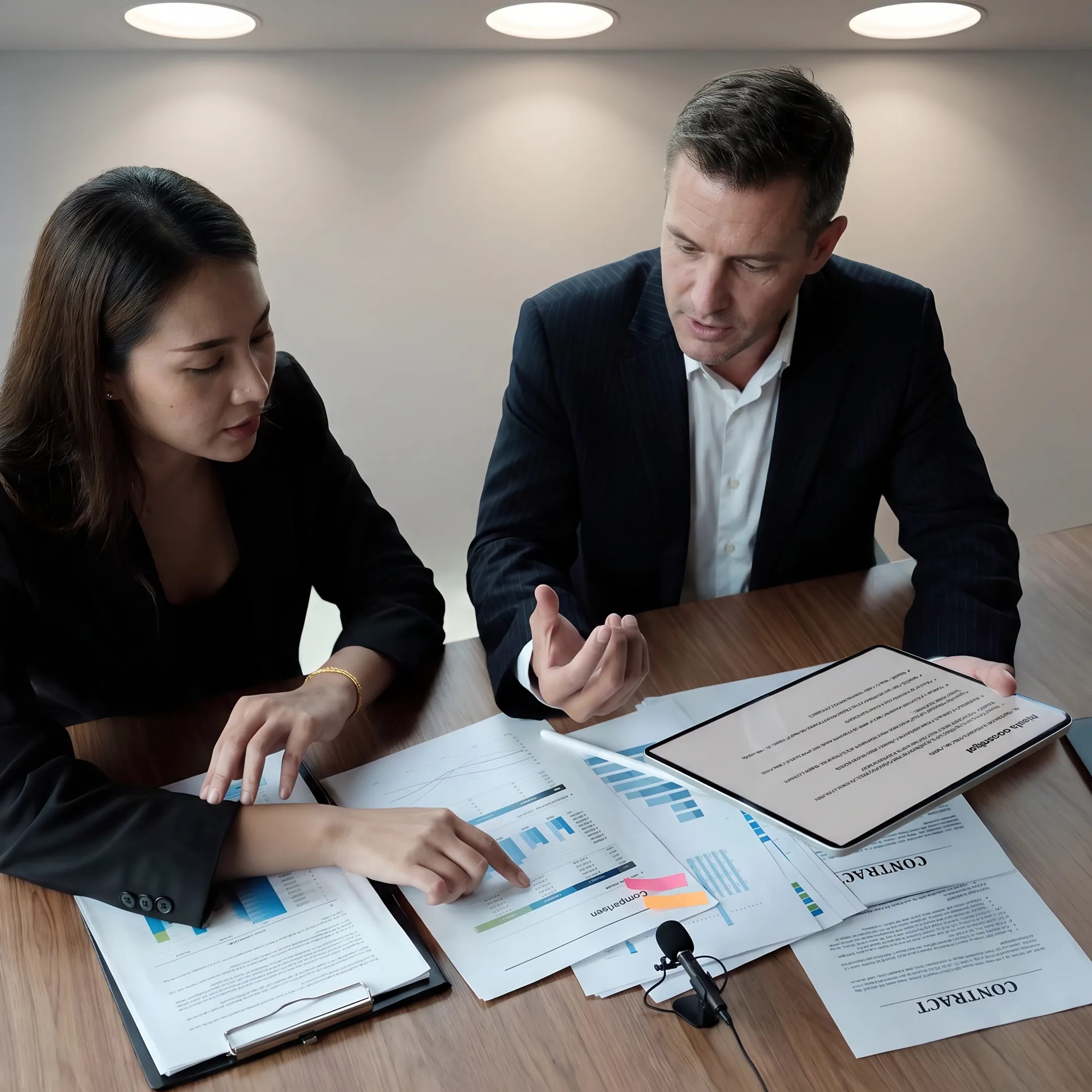 Communications advisor coaching an executive before an interview