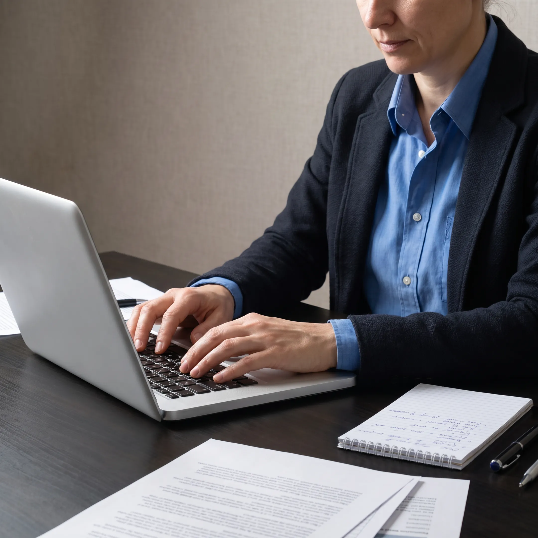 PR professional developing messaging and media content for a technology brand