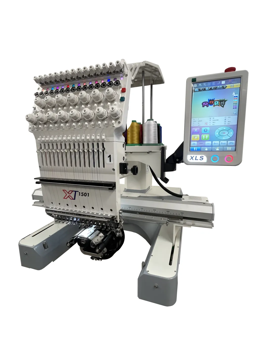 Xtreme Tech XTPro XLS (1501 XLS) — 15-Needle Single-Head Embroidery Machine, Larger Sewing Area & Slim Arm (USA)