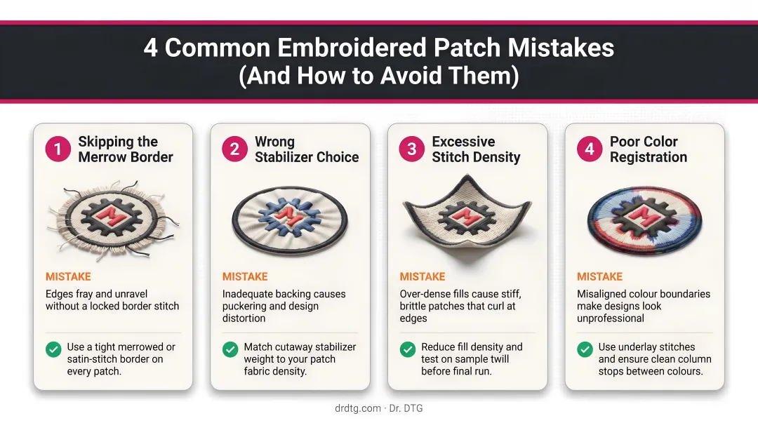 Four common embroidered patch making mistakes and how to avoid them