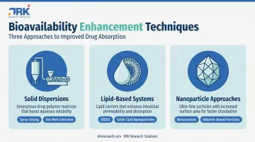 Three bioavailability enhancement techniques for poorly soluble drug compounds