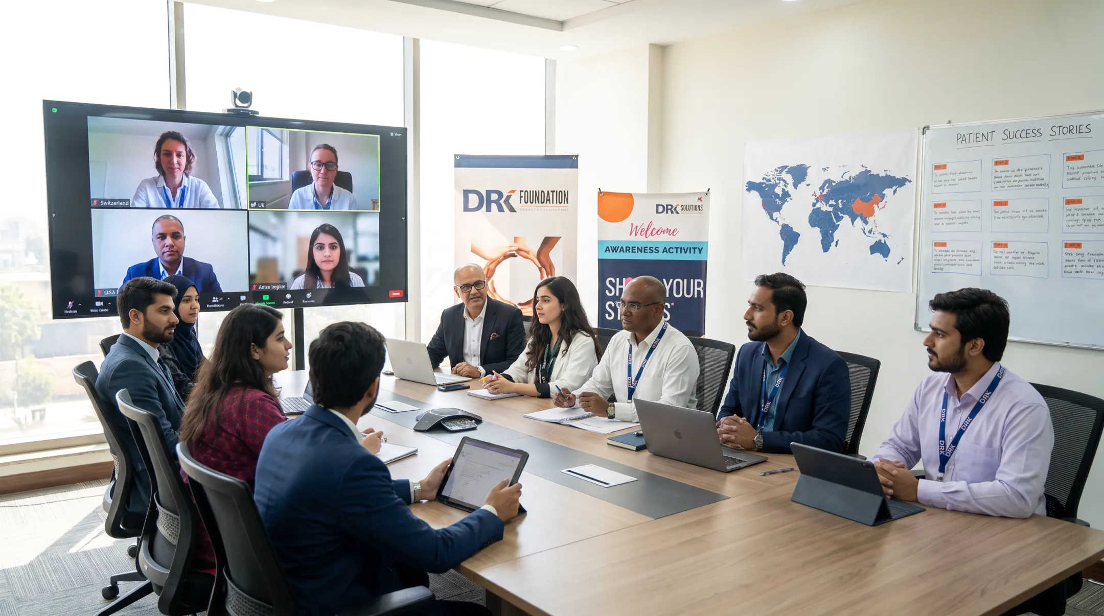 DRK Research Solutions multi-regional team collaborating on pediatric trial operations