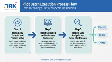 3-step pilot batch manufacturing process from setup to scale-up decision