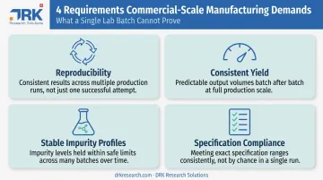 Four commercial-scale manufacturing requirements beyond lab batch testing
