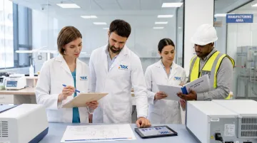 DRK Research Solutions technology transfer team documenting scale-up validation studies