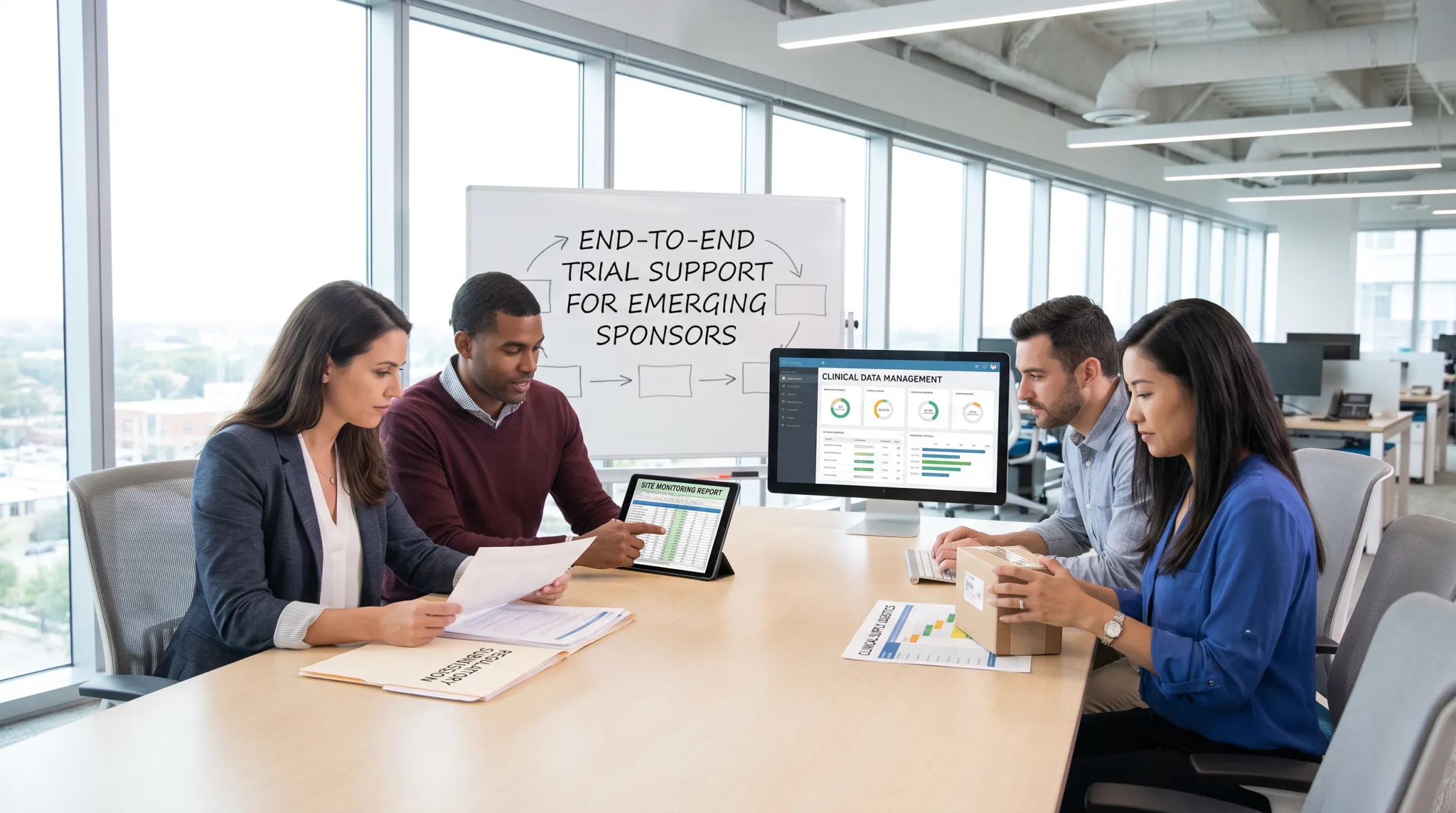 CRO team supporting sponsors with regulatory data and clinical supply management
