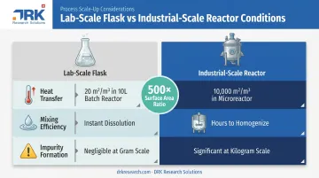 Lab-scale versus industrial-scale reactor heat transfer and mixing comparison