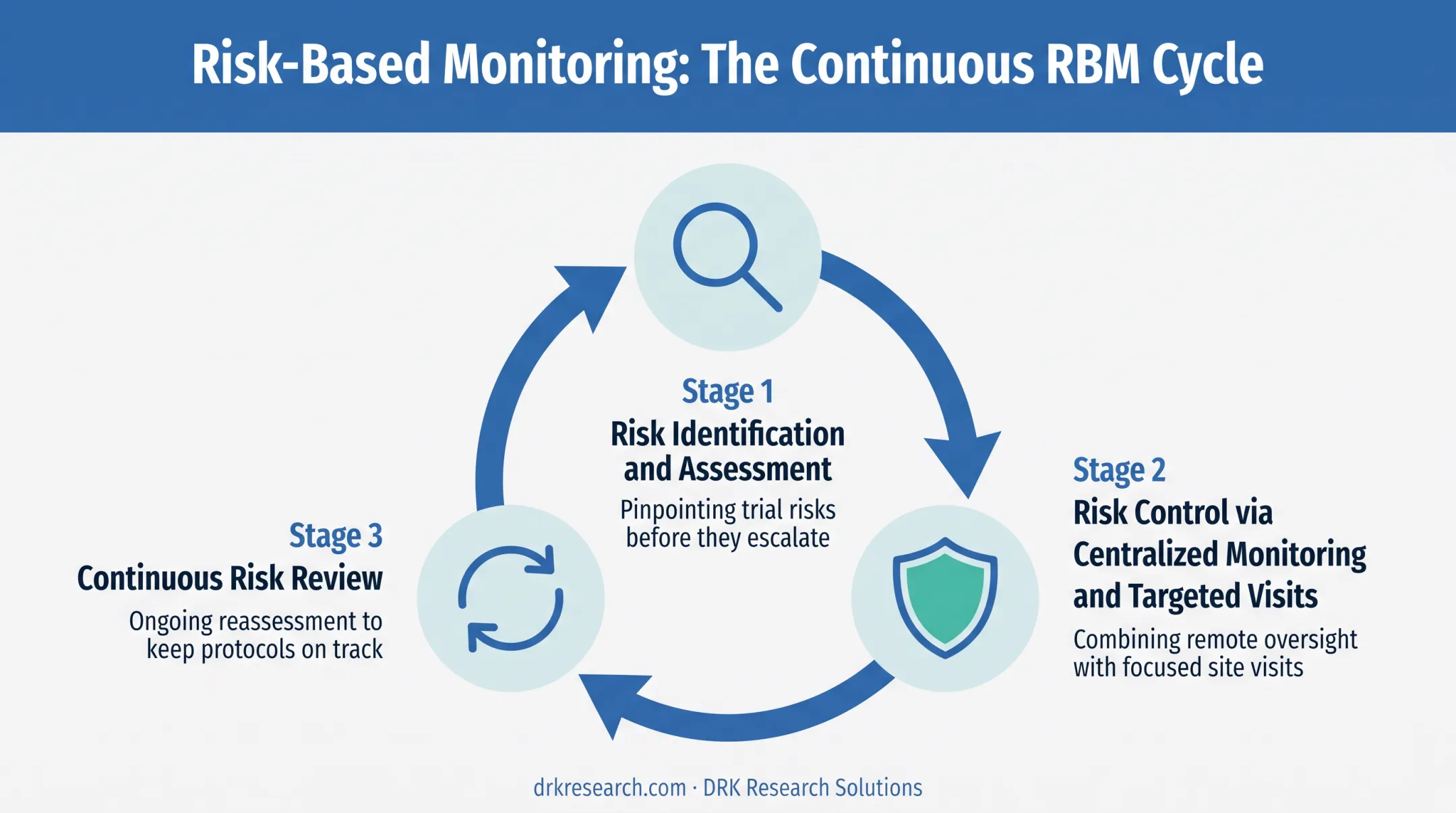 Three core risk-based monitoring activities cycle diagram