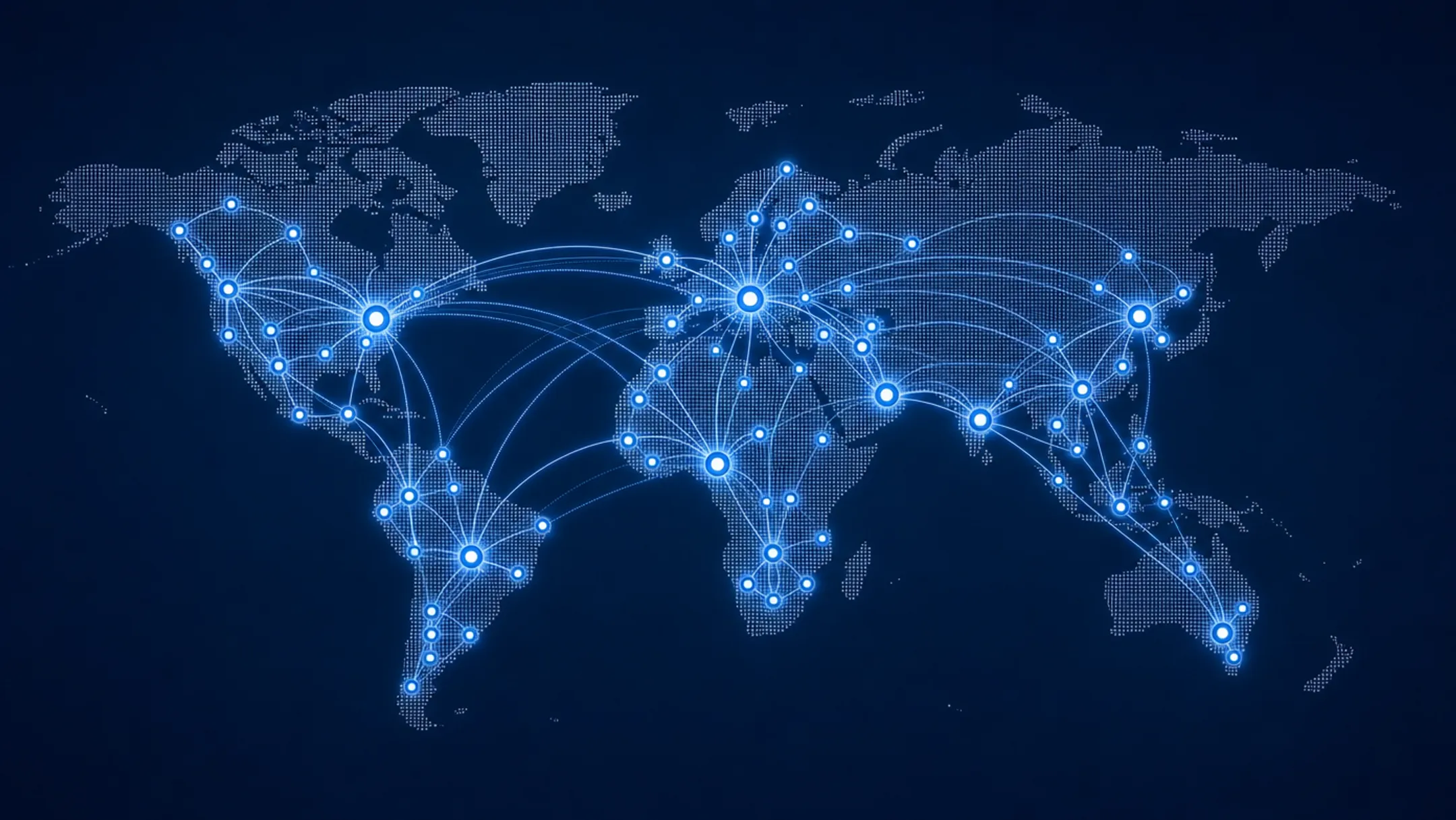 World map showing multi-region clinical trial network across continents