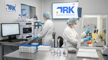 Formulation lab scientists conducting analytical and endotoxin testing for injectables