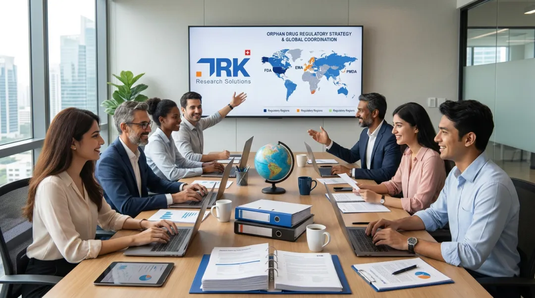 Global regulatory affairs team supporting rare disease drug development across regions