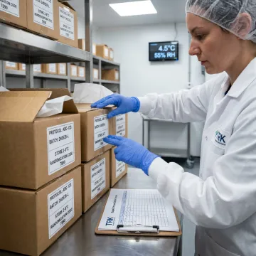 Labeled clinical trial product packaging