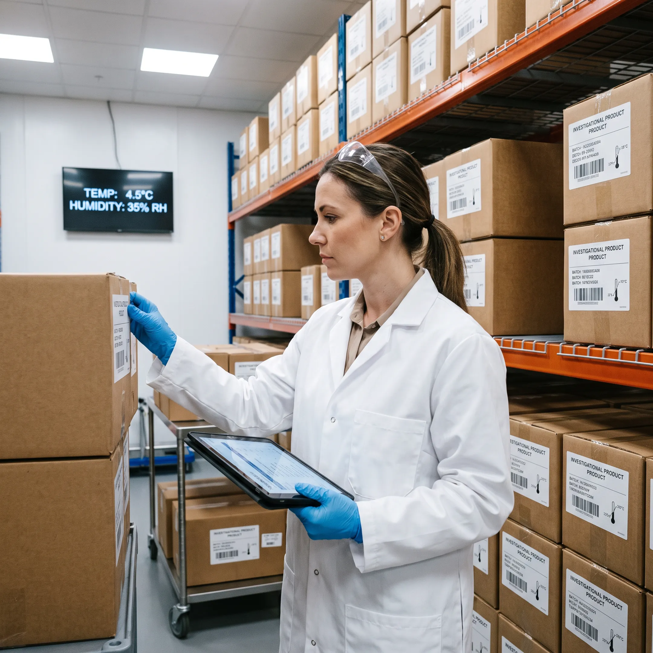 Clinical supply specialist reviewing IMP shipment plans