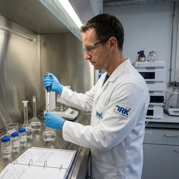 Scientist developing a pharmaceutical formulation in a laboratory