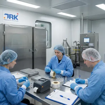 Laboratory team preparing stability study samples