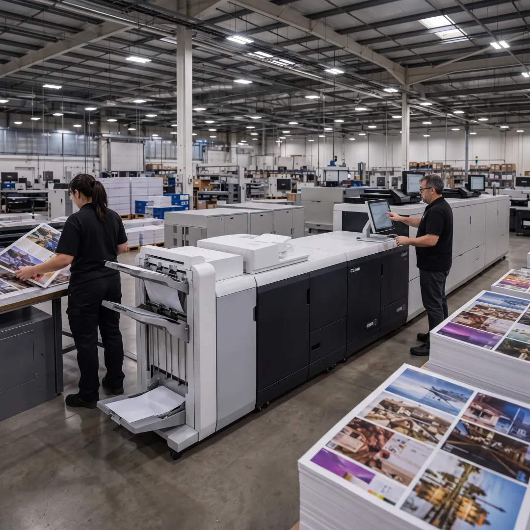 Designer reviewing a professionally printed portfolio