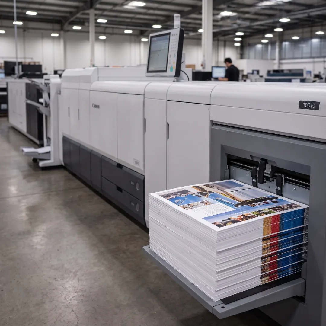 Direct mail specialist reviewing personalized printed pieces