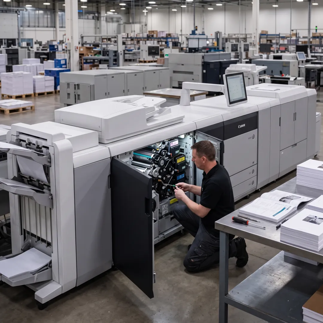 Print specialist reviewing color sheets