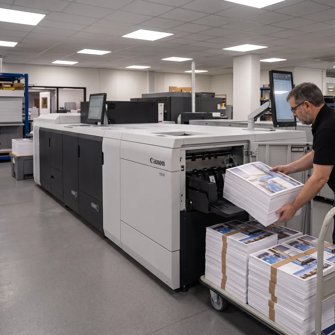 Printed business materials ready for delivery