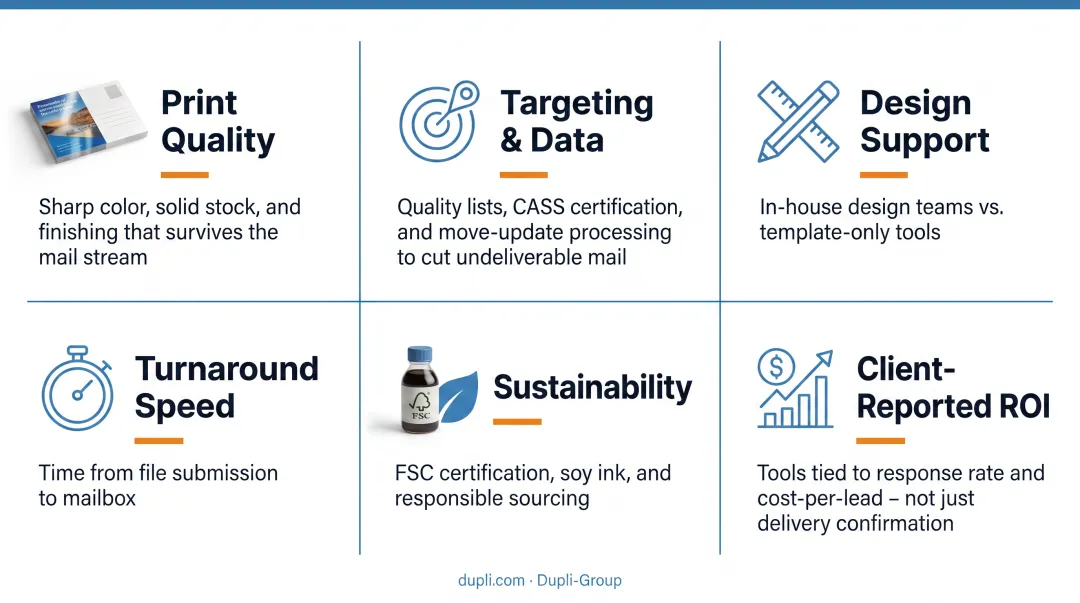 Six criteria checklist for evaluating direct mail marketing providers