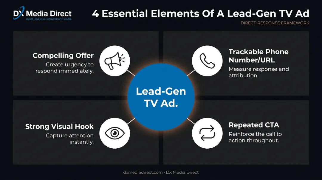 4 key components of a lead-generation TV advertising spot