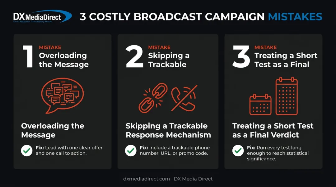 Three common mistakes businesses make with TV radio campaigns
