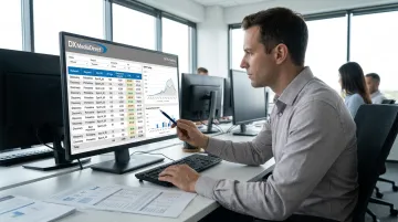 DX Media Direct analyst reviewing DRTV test results and response tracking dashboard