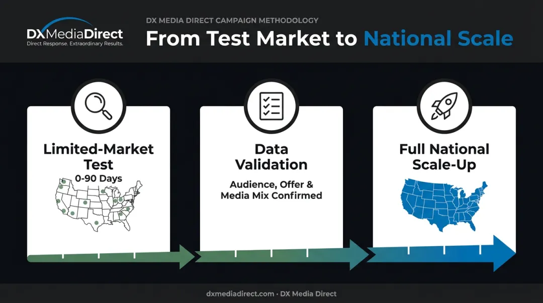 90-day test-before-scale national campaign rollout timeline