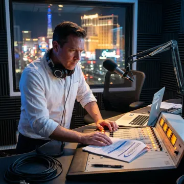Radio advertising studio in Las Vegas