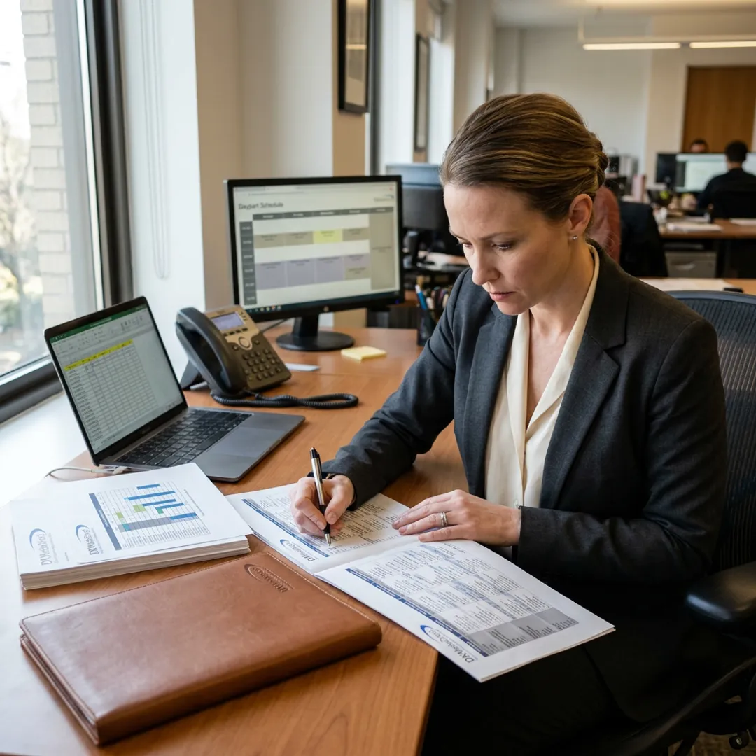 Media buyer planning a TV advertising campaign