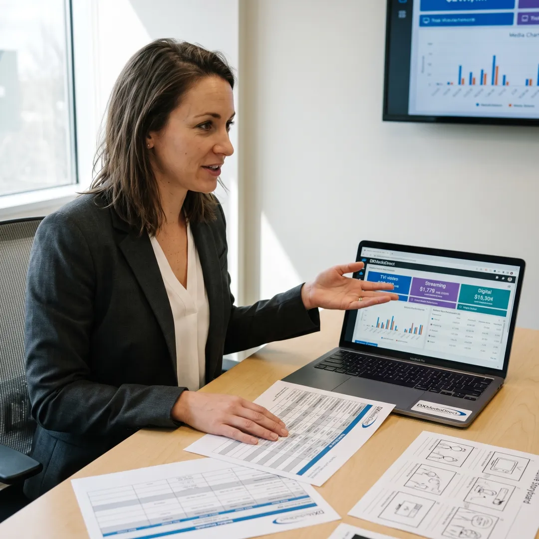Analyst evaluating multi-channel advertising results