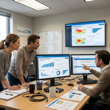 team planning podcast advertising campaign