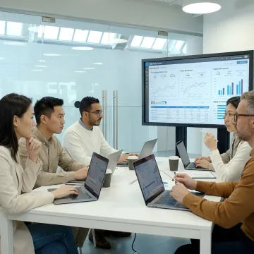 advertising team reviewing campaign performance