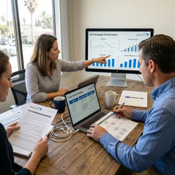 Digital marketing team planning advertising campaigns
