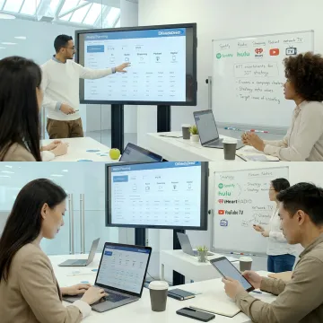 Media agency planning advertising campaigns